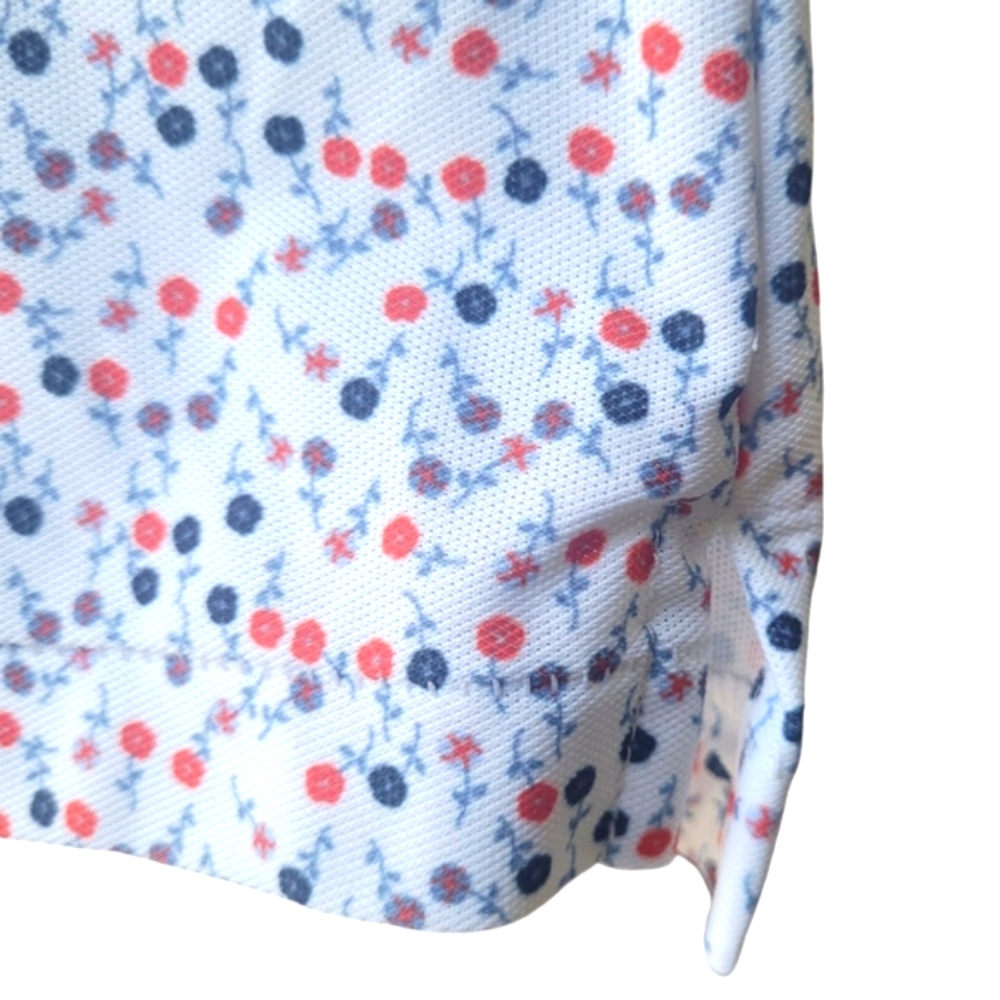 G/FORE Men's Polo Shirt - White with Red and Blue Pattern - Picture 10 of 16